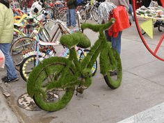 Synthetic grass bicycle